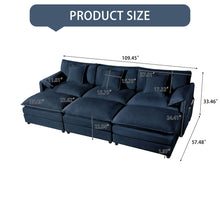 Load image into Gallery viewer, Modern Comfy Deep Seat Modular Sectional Sofa Cloud Couch With Ottoman