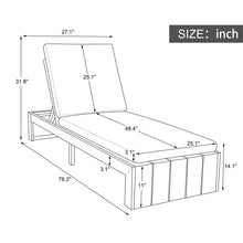 Load image into Gallery viewer, Adjustable Outdoor Chaise Lounge Patio Recliner - Beige / Light Teak