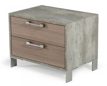 Load image into Gallery viewer, 20" Two Drawer Nightstand - Brown Oak And Gray