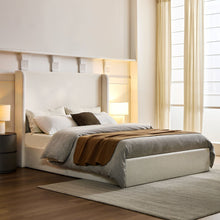 Load image into Gallery viewer, Carmen - Minimalist Upholstered Wingback Bed Frame With High Headboard