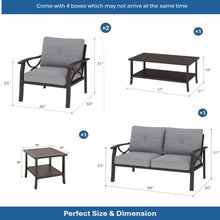 Load image into Gallery viewer, Patio Furniture Set With Coffee Table And Cushions For Backyard
