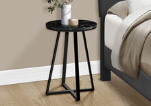 Load image into Gallery viewer, Accent Table, Side, Round Marble Look Contemporary & Modern - Black