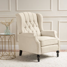 Load image into Gallery viewer, Armchair Recliner With Pushback Mechanism And Wingback Design