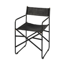Load image into Gallery viewer, Leather Open Back Dining Arm Chair - Black