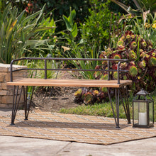 Load image into Gallery viewer, Outdoor Bench With Powder Coated Iron Frame - Teak