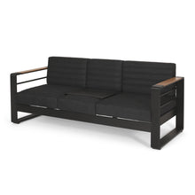 Load image into Gallery viewer, Giovanna - 3 Seater Sofa With Aluminum Frame And Water Repellence Cushions - Black