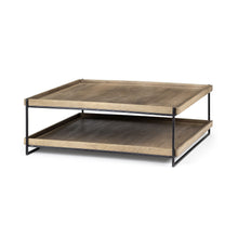 Load image into Gallery viewer, Rectangular Coffee Table With Shelf - Natural And Black