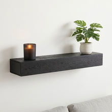 Load image into Gallery viewer, 48'' Embossed Fireplace Mante, Wall Mounted Floating Shelf - Black
