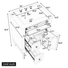 Load image into Gallery viewer, Freestanding Bathroom Vanity With Sink, Adjustable Shelf & Flip Drawer