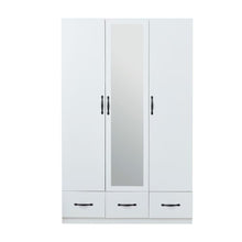 Load image into Gallery viewer, 74" Mirro Three Door Three Drawer Combo Dresser - White