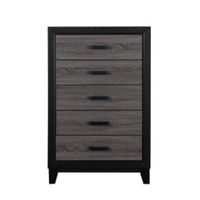 Load image into Gallery viewer, Wood Five Drawer Dresser - Gray / Black