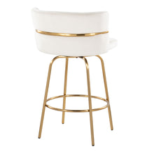 Load image into Gallery viewer, Cinch - Glam / Art Deco Fixed Height Counter Stool With Swivel With Round Footrest (Set of 2)