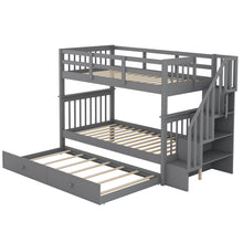 Load image into Gallery viewer, Stairway Bunk Bed With Storage And Guard Rail For Bedroom