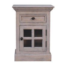 Load image into Gallery viewer, 24" Solid Wood And Glass Distressed Two Drawer Nightstand - Gray