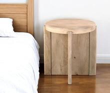 Load image into Gallery viewer, 24" Solid Wood Round Cross Leg End Table - Beige