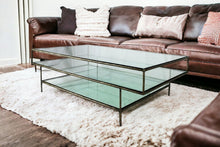 Load image into Gallery viewer, Clear Glass Triple Layered Coffee Table - Black