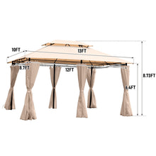 Load image into Gallery viewer, Outdoor Patio Gazebo Tent With Ventilated Double Roof And Sidewall