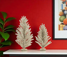 Load image into Gallery viewer, Plastic Trees Tabletop Sculpture (Set of 2) - Silver