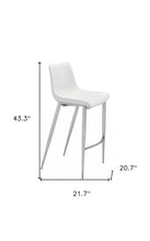 Load image into Gallery viewer, Steel Low Back Bar Height Bar Chairs (Set of 2) - White And Silver