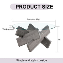 Load image into Gallery viewer, Modern Round Glass Coffee Table With Tempered Glass