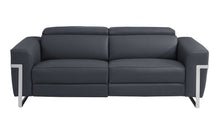 Load image into Gallery viewer, Italian Leather USB Sofa - Gray / Silver