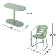 Load image into Gallery viewer, 3 Piece Elegant Outdoor Bistro Set With 2 Chairs And Oval Table