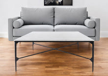 Load image into Gallery viewer, 42" Genuine Marble And Iron Square Coffee Table - White