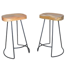 Load image into Gallery viewer, Steel Backless Counter Height Bar Chairs (Set of 2) - Natural And Black