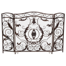 Load image into Gallery viewer, Mariella - Traditional Floral Iron Fireplace Screen With Ornate Design