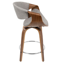 Load image into Gallery viewer, Curvini - Mid-Century Modern Fixed Height Counter Stool With Swivel (Set of 2) - Gray