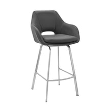Load image into Gallery viewer, 41" Swivel Low Back Bar Height Bar Chair - Gray / Silver