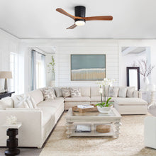 Load image into Gallery viewer, Ceiling Fan With Light, Dimmable 3 Color LED, 1 / 4 / 8H Timer, Silent For Bedroom - Matte Black