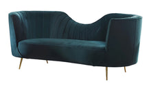 Load image into Gallery viewer, Velvet Curved Sofa With Silver Legs - Green