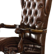 Load image into Gallery viewer, Tufted And Redwood Upholstered Faux Leather Wing Back Dining Arm Chairs (Set of 2) - Brown