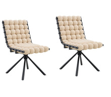Load image into Gallery viewer, Velvet Metal Dining Side Chairs (Set of 2) - Beige / Black