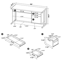 Load image into Gallery viewer, Brisley - Office Desk With Adjustable Keyboard Tray And 3 Drawer Storage - Beige / Gray