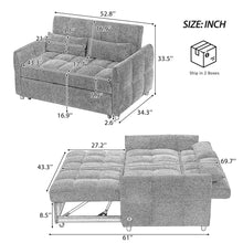 Load image into Gallery viewer, Loveseat Sofa Pull-Out Bed With Adjustable Backrest, 3 USB Ports And 2 Lumbar Pillows For Living Room