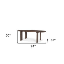 Load image into Gallery viewer, 91" Brown Solid Wood Oval Dining Table