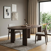 Load image into Gallery viewer, 91" Brown Solid Wood Oval Dining Table