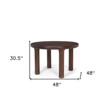 Load image into Gallery viewer, 48" Brown Solid Wood Round Top Dining Table