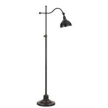 Load image into Gallery viewer, Adjustable Traditional Shaped Floor Lamp With Black Dome Shade - Bronze