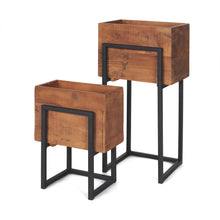 Load image into Gallery viewer, Rectangular Urn Planters (Set of 2) - Brown