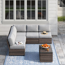 Load image into Gallery viewer, Comfortable Modern Patio Rattan Sectional Set With Cushions