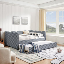 Load image into Gallery viewer, Gingham Daybed With USB Charging Port, Wave-Shaped Design