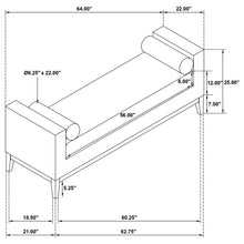 Load image into Gallery viewer, Thomas - Raised Arm Accent Bench - Ivory