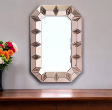 Load image into Gallery viewer, 35" Rose Glass Framed Accent Mirror - Gold