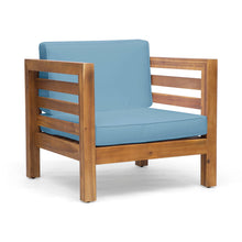 Load image into Gallery viewer, Outdoor Acacia Wood Patio Chair With Fabric Cushion