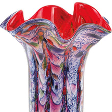 Load image into Gallery viewer, Abstract Wavy Murano Table Vase - Blue / Red / White