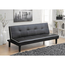 Load image into Gallery viewer, Cranston - Armless Sofa Bed With Contrast Piping - Black