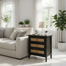 Load image into Gallery viewer, Nightstand With 3 Drawers, Tall End Table - Brown